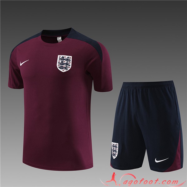 Ensemble Training T-Shirts + Shorts Angleterre Enfant Rouge 2023/2024