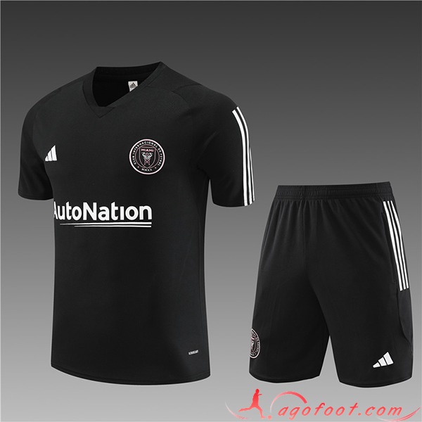 Ensemble Training T-Shirts + Shorts Inter Miami CF Enfant Noir 2023/2024