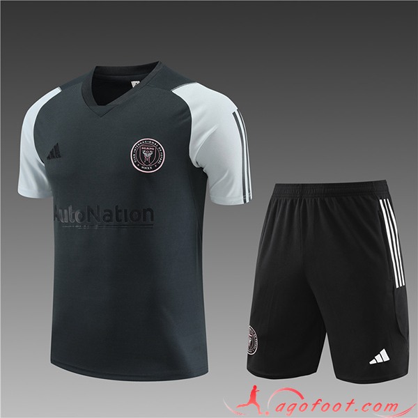 Ensemble Training T-Shirts + Shorts Inter Miami CF Enfant Gris Foncé 2023/2024