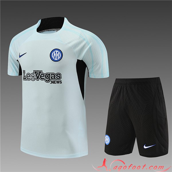 Ensemble Training T-Shirts + Shorts Inter Milan Enfant Bleu Clair 2023/2024
