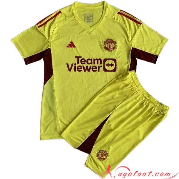 Maillot de Foot Manchester United Enfant Gardien de But Jaune 2023/2024