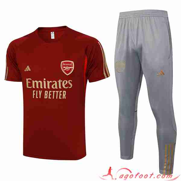 Ensemble Training T-Shirts + Pantalon Arsenal Rouge 2023/2024