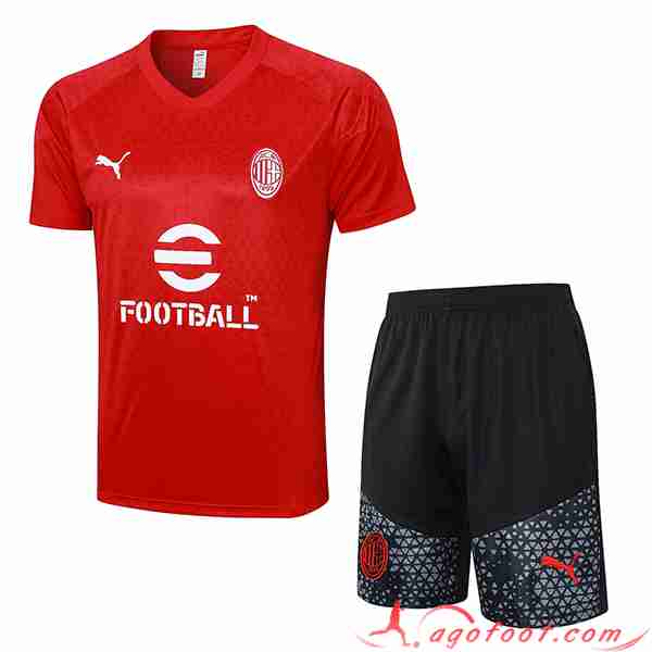 Ensemble Training T-Shirts + Shorts Milan AC Rouge 2023/2024 -03