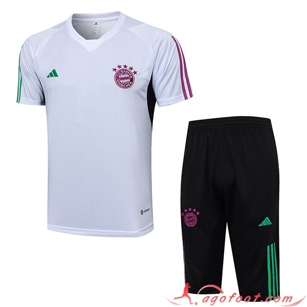 Ensemble Training T-Shirts + Shorts Bayern Munich Blanc 2023/2024 -02