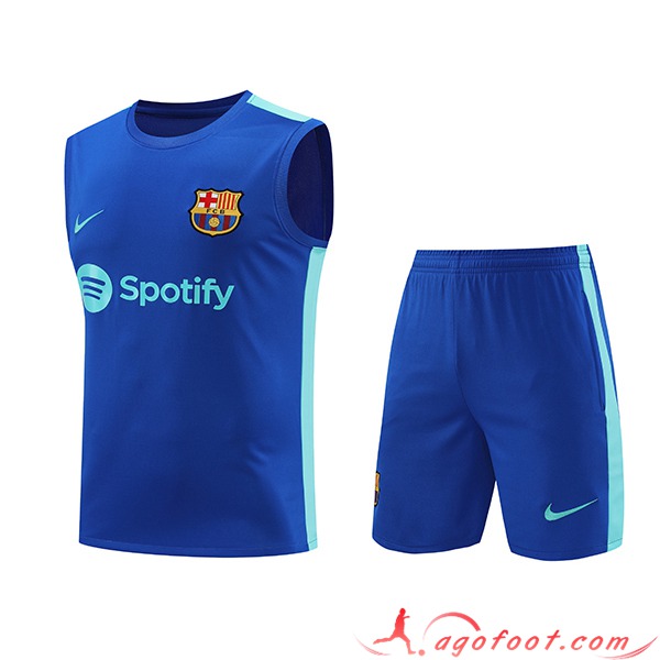 Ensemble Training Debardeur + Shorts FC Barcelone Bleu 2023/2024 -05