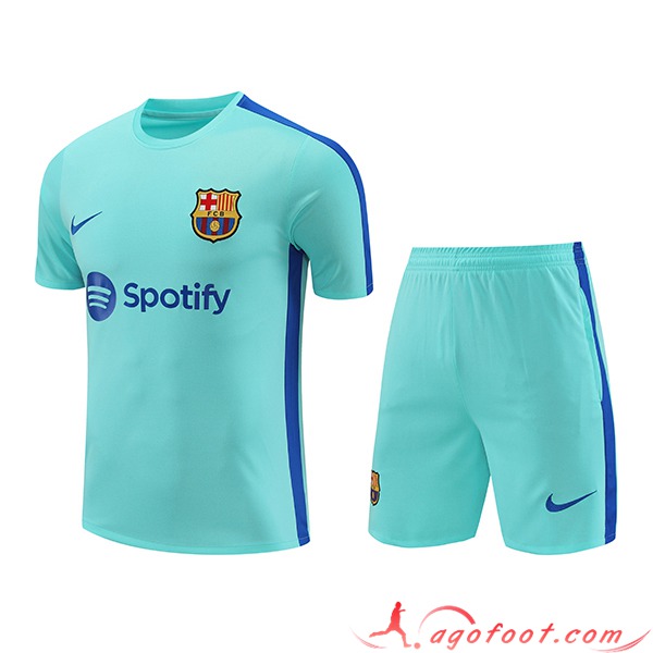 Ensemble Training T-Shirts + Shorts FC Barcelone Bleu Clair 2023/2024 -03