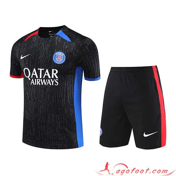 Ensemble Training T-Shirts + Shorts PSG Noir 2023/2024 -04