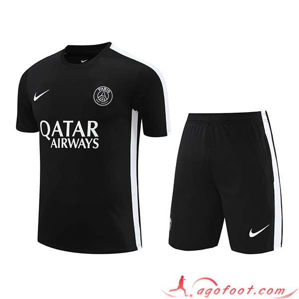 Ensemble Training T-Shirts + Shorts PSG Noir 2023/2024 -03