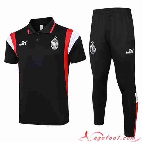 Ensemble Polo Foot Milan AC Noir 2023/2024 -03