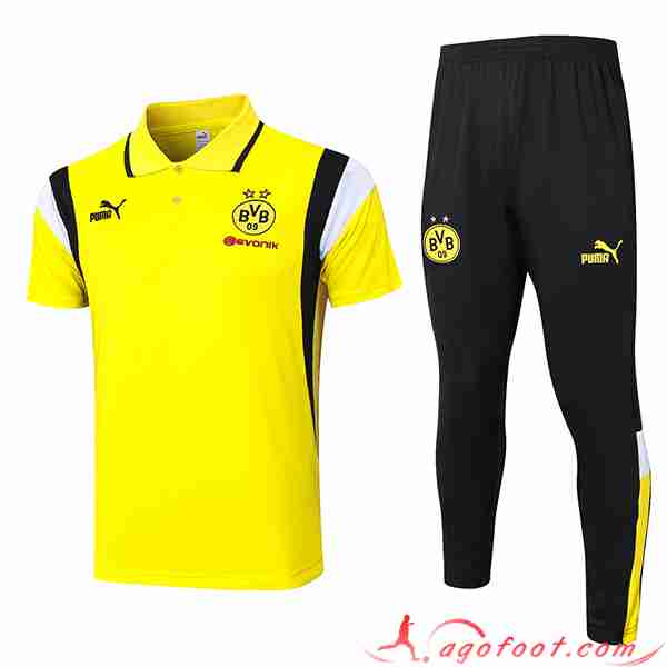 Ensemble Polo Foot Dortmund Jaune 2023/2024 -02