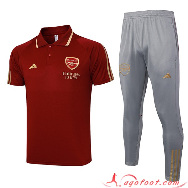 Ensemble Polo Foot Arsenal Rouge 2023/2024