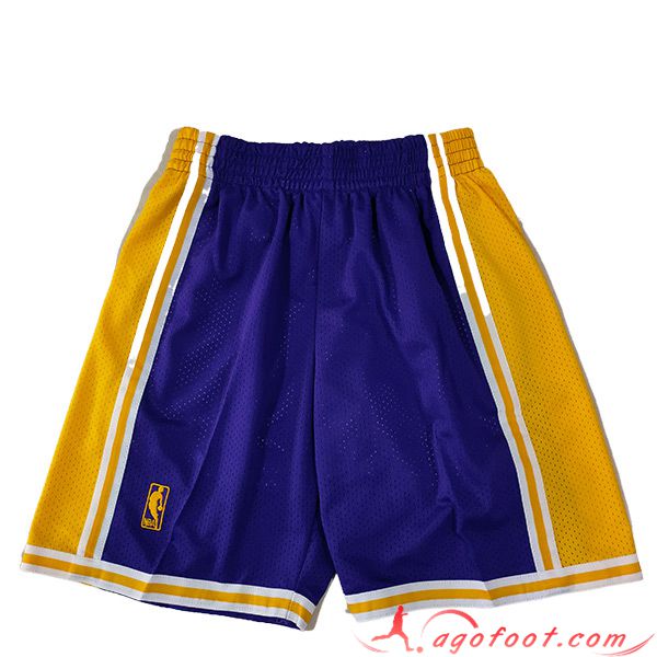 Shorts NBA Los Angeles Lakers 2023/24 Pourpre/Jaune -02