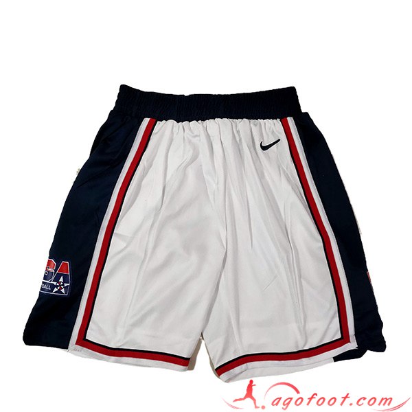 Shorts NBA USA 2023/24 Blanc/Noir -02