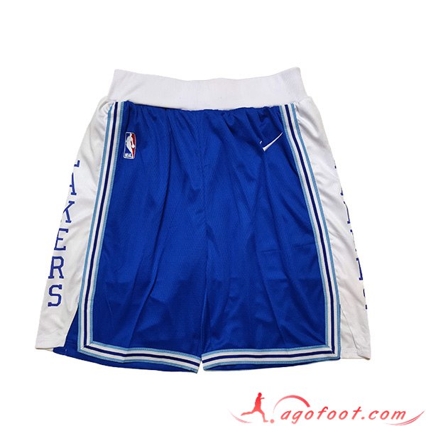Shorts NBA Los Angeles Lakers 2023/24 Blanc/Noir/Bleu