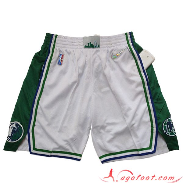 Shorts NBA Dallas Mavericks 2023/24 Blanc/Vert