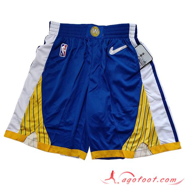 Shorts NBA Golden State Warriors 2023/24 Blanc/Bleu/Jaune