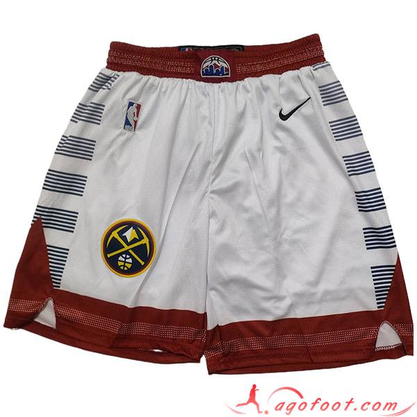 Shorts NBA Denver Nuggets 2023/24 Blanc/Rouge