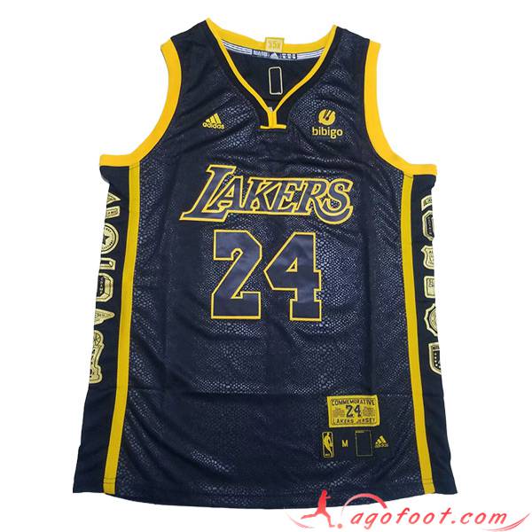 Contrefacon Maillot Los Angeles Lakers BRYANT 24 2023 24 Noir Jaune