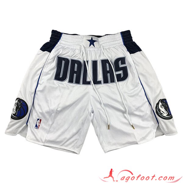 Shorts NBA Dallas Mavericks 2023/24 Blanc/Noir