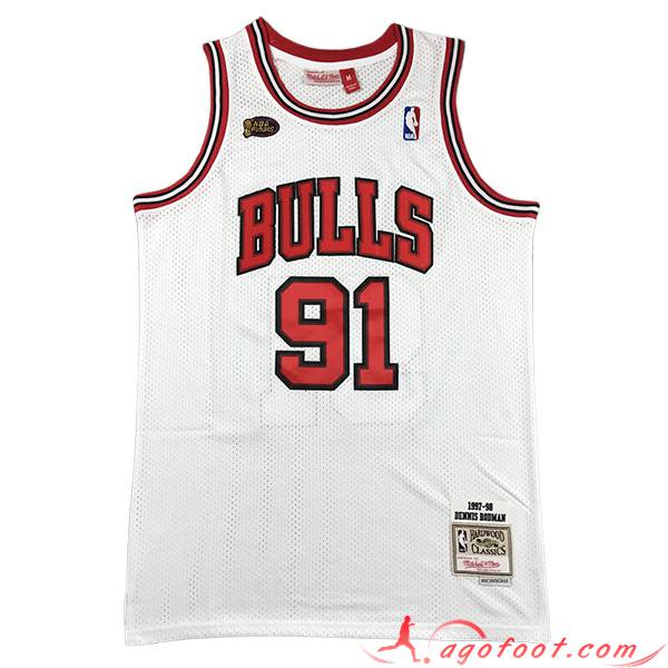 Maillot Chicago Bulls (RODMAN #91) 2023/24 Blanc/Rouge