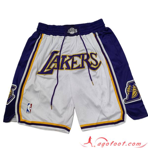 Shorts NBA Los Angeles Lakers 2023/24 Blanc/Bleu -02