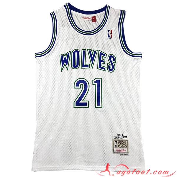 Maillot Minnesota Timberwolves (GARNETT #21) 2023/24 Blanc/Bleu