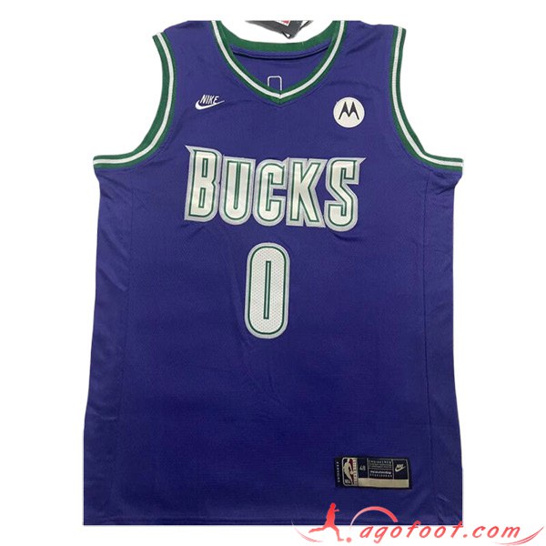 Maillot Milwaukee Bucks (LILLARD #0) 2023/24 Pourpre/Blanc
