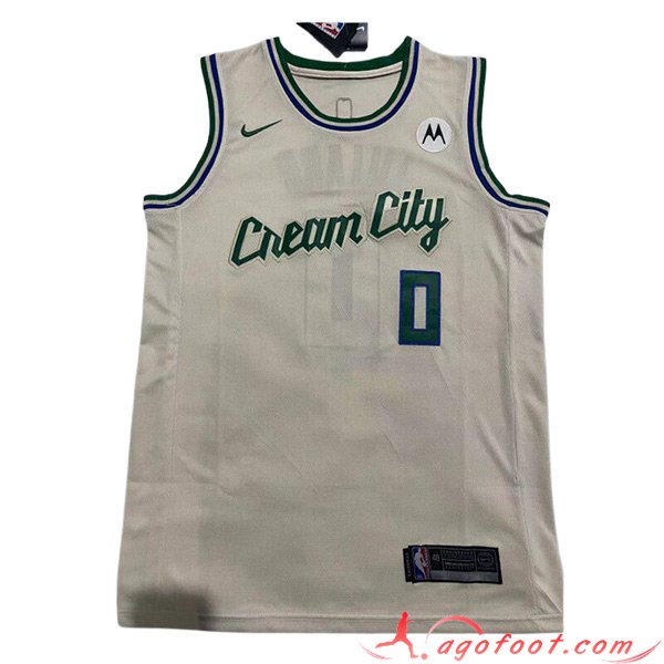 Maillot Milwaukee Bucks (LILLARD #0) 2023/24 Beige/Vert