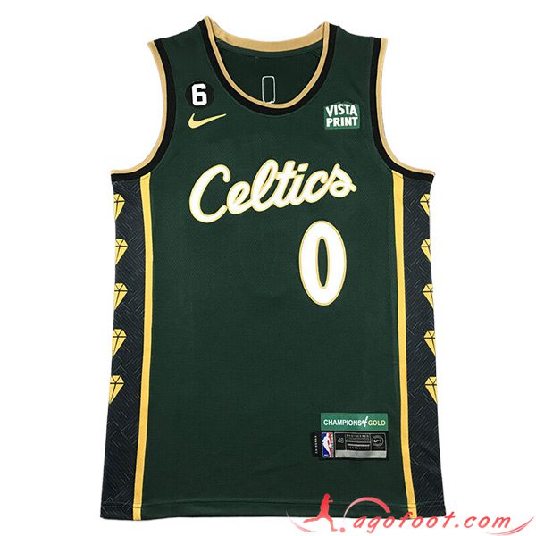 Maillot Boston Celtics (TATUM #0) 2023/24 Vert/Noir/Jaune