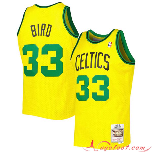 Maillot Boston Celtics (BIRD #33) 2023/24 Jaune