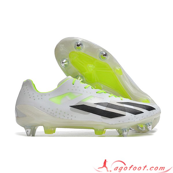 Adidas Chaussures de Foot X Crazyfast1 SG Blanc/Noir/Vert