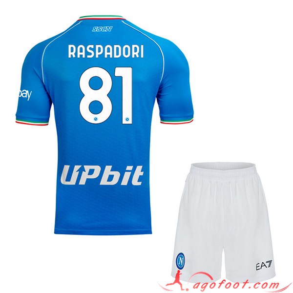 Maillot de Foot SSC Naples (RASPADORI #81) Enfants 2023/2024 Domicile