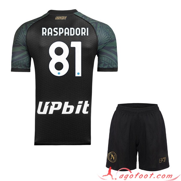Maillot de Foot SSC Naples (RASPADORI #81) Enfants 2023/2024 Third