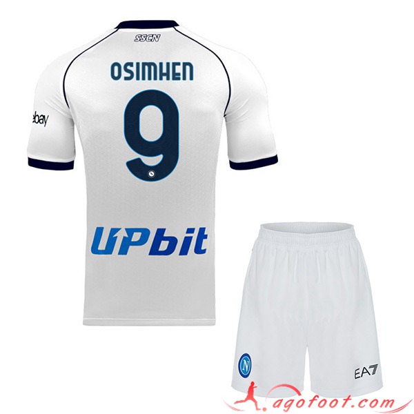 Maillot de Foot SSC Naples (OSIMHEN #9) Enfants 2023/2024 Exterieur