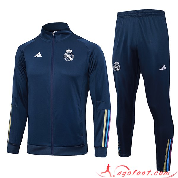 Ensemble Survetement de Foot - Veste Real Madrid Bleu Marine 2023/2024 -02