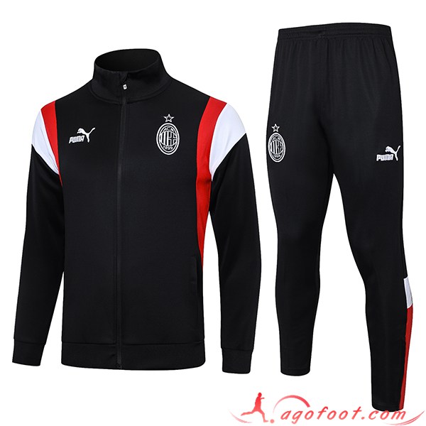 Ensemble Survetement de Foot - Veste Milan AC Noir 2023/2024 -02