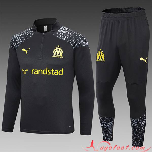 Ensemble Survetement de Foot Marseille Enfant Noir 2023/2024 -03