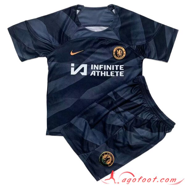 Maillot de Foot FC Chelsea Enfant Gardien de But Noir 2023/2024