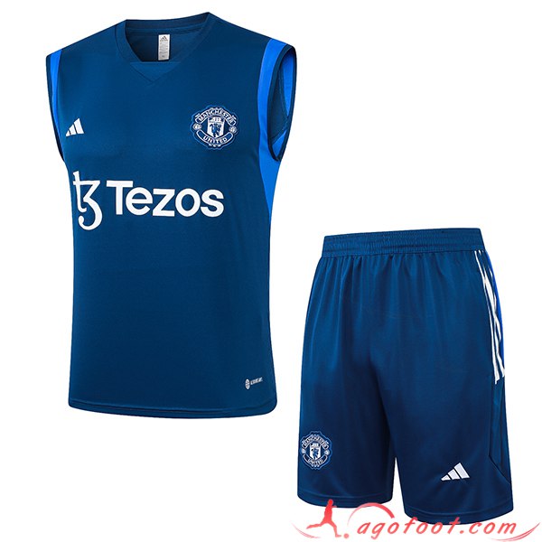 Ensemble Training Debardeur + Shorts Manchester United Bleu 2023/2024
