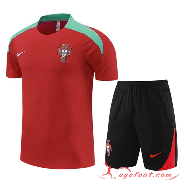 Ensemble Training T-Shirts + Shorts Portugal Rouge 2023/2024