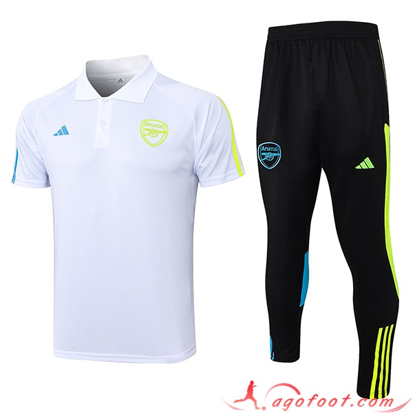 Ensemble Polo Foot Arsenal Blanc 2023/2024