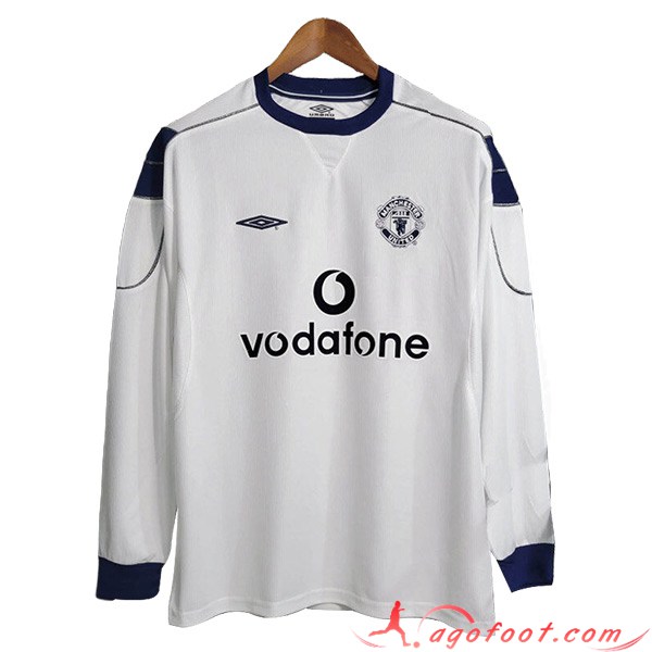 Maillot de Foot Manchester United Retro Exterieur Manches Longues 1999/2000