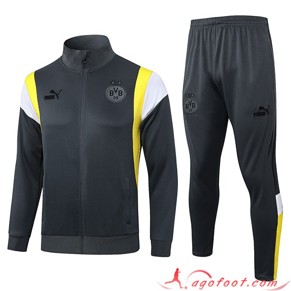 Ensemble Survetement de Foot - Veste Dortmund Gris 2023/2024