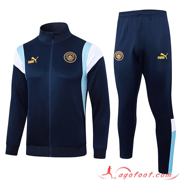 Ensemble Survetement de Foot - Veste Manchester City Bleu Marine 2023/2024 -02