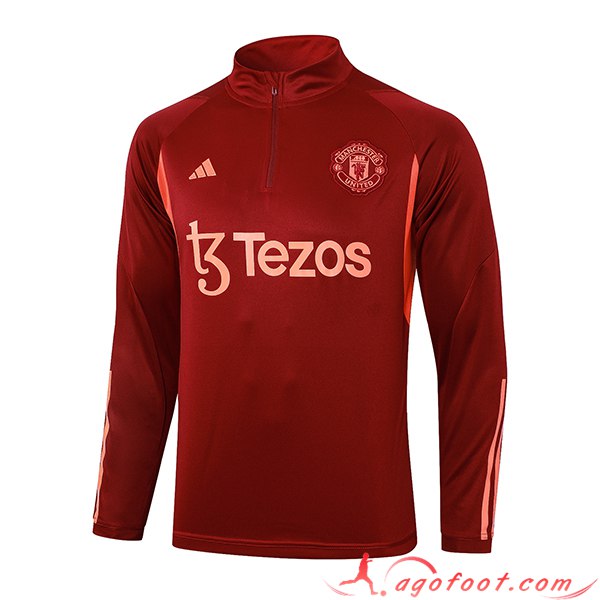 Sweatshirt Training Manchester United Rouge 2023/2024 -02