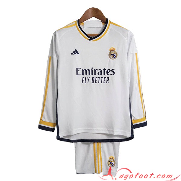 Maillot de Foot Real Madrid Enfant Domicile Manches Longues 2023/2024