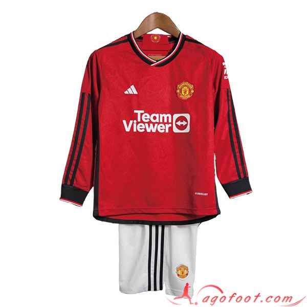 Maillot de Foot Manchester United Enfant Domicile Manches Longues 2023/2024