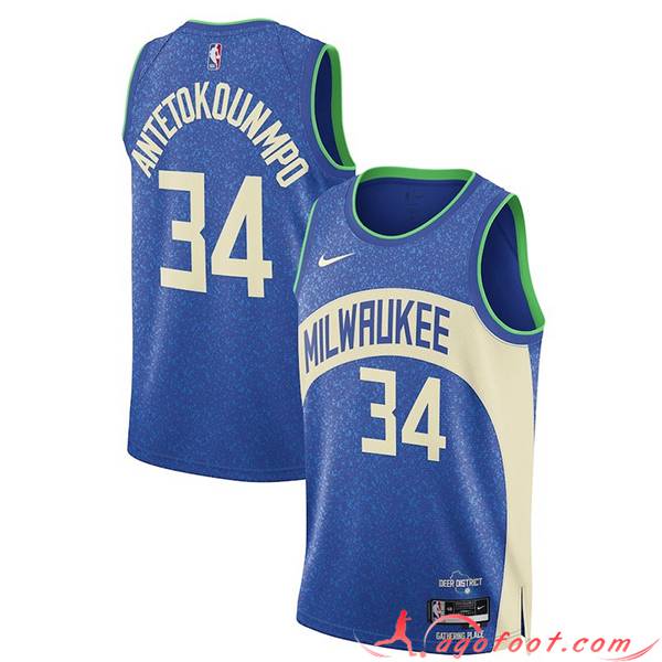 Maillot Milwaukee Bucks (ANTETOKOUNMPO #34) 2023/24 Bleu/Blanc