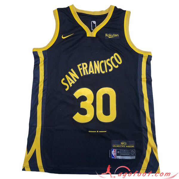 Maillot Golden State Warriors (CURRY #30) 2023/24 Noir/Jaune -02