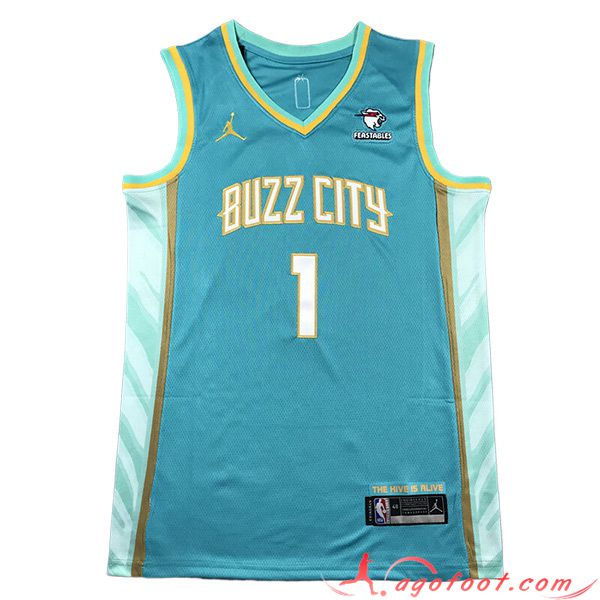 Maillot Charlotte Hornets (BALL #1) 2023/24 Bleu Clair -02